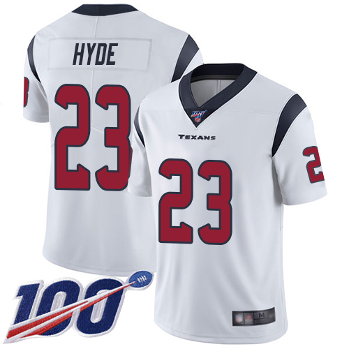 Houston Texans Limited White Men Carlos Hyde Road Jersey NFL Football #23 100th Season Vapor Untouchable